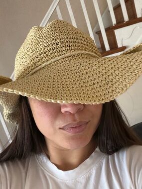 Universal Thread Natural Straw Crochet Sun Hat